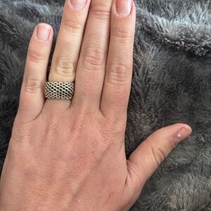 Authentic Tiffany & Co. Sterling Silver 925 Somerset Mesh Ring Size 8.5